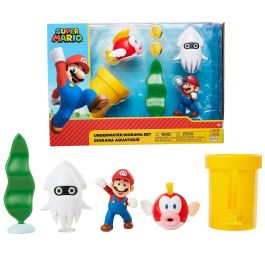 Jakks Pacific 400164 Diorama Submarino Super Mario Bros con 3 Figuras y 2 Accesorios