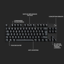 Logitech G G413 TKL SE Teclado Mecánico para Juegos, Retroiluminado, Aluminio Negro, Teclas PBT