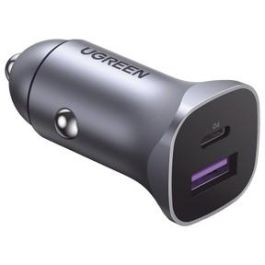 Ugreen Cargador de Coche A+C Doble Puerto PD30W+SCP22.5W, Carga Rápida USB Power Delivery 3.0 y Quick Charge 3.0 para Coche Aluminio Precio: 32.49999984. SKU: B18YD4LJSQ