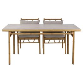 Conjunto de Mesa con 4 Sillas Home ESPRIT Aluminio 160 x 90 x 75 cm (5 Piezas)