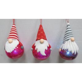DKD Home Decor Adorno Colgante Navidad Fantasía LED PVC, Pack 12 Unidades, Rojo Gris Blanco, 6.6x6.6x11.5 cm Precio: 38.92812. SKU: B1B6442Q4P
