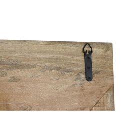 DKD Home Decor Espejo de Pared Rectangular Estilo Indio Madera de Mango Natural y Cristal 180x90x3.5 cm