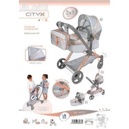 Coche de muñeca 3x1 plegable cityx para muñecas de hasta 50 cm 38x65x73 cm Coche de muñeca 3x1 plegable cityx para muñecas de hasta 50 cm 38x65x73 cm