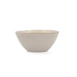 Bidasoa Bol Cerámico Ikonic Blanco 15,8x15x7 cm - Set de 6 Unidades, Apto Lavavajillas y Microondas, Relieves Orgánicos