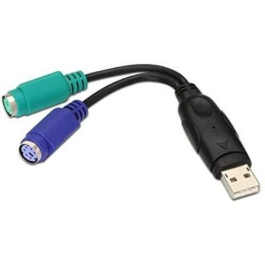 CABLE CONVERSOR NANO CABLE USB A/M - 2xPS/2/H 15CM NEGRO (TECLADO-RATON)