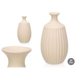 Jarrón Cerámica Cuello Estrecho 39 cm Beige - Giftdecor (2 Unidades) Precio: 28.49999999. SKU: B1JG6HHPQH