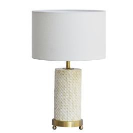 DKD Home Decor 1c25 Lámpara de Sobremesa Blanca, Latón y Hueso, Colección India Lamps, 36x46x36 cm, Tipo E27, 50W Precio: 196.49999974. SKU: B14EMVYBMR