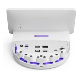 Logitech Logi Dock Flex Blanco, Estación Base Administrada con Bluetooth 5.0, Ethernet Gigabit, Wi-Fi 802.11ac y Pantalla de 8" 1280x800