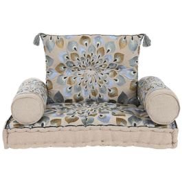 Sillon DKD Home Decor Azul Beige 55 x 18 x 90 cm Set de 4