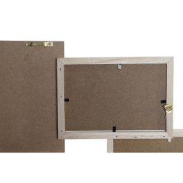 DKD Home Decor Marco de Fotos Múltiples Estilo Shabby Chic con Madera Paulownia Natural y Cristal – Dimensiones 54x36.7x2.4 cm