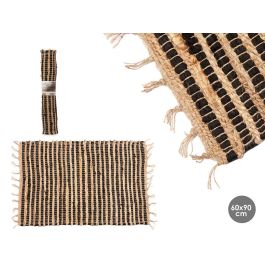 Alfombra Natural Negro Doble Rayas 60x90 cm - Giftdecor (12 Unidades) Precio: 84.59000011. SKU: B1GNQVYCYH