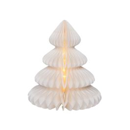 Lumineo Árbol de papel blanco con 40 leds de luz cálida, para interior, con temporizador, Ø42 x 48 cm