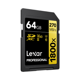 Lexar LSD1800064G-B2NNU Tarjeta SDXC 64 GB UHS-II U3 V60 1800x Velocidad 270 MB/s Lectura Clase 10 Resistente Negro Lexar LSD1800064G-B2NNU Tarjeta SDXC 64 GB UHS-II U3 V60 1800x Velocidad 270 MB/s Lectura Clase 10 Resistente Negro
