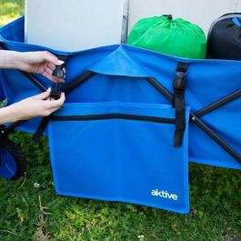 Carro Multiusos Aktive Azul Negro Poliéster PVC Acero 88 x 108 x 47 cm Plegable Playa