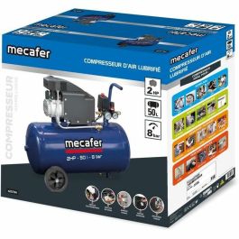 Mecafer 425794 Compresor de aire de 50 litros, 2 HP y 8 bar de presión, azul Mecafer 425794 Compresor de aire de 50 litros, 2 HP y 8 bar de presión, azul