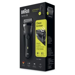 Braun Series 3 301s Máquina de Afeitar Eléctrica con Recortadora, 2 SensoFoil, Negro, Lavable, A Prueba de Agua, Batería Recargable