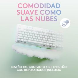 Logitech G G715 Teclado Mecánico Inalámbrico Gaming 87 Teclas QWERTY Español Switches Lineales LIGHTSYNC Blanco con Reposamuñecas