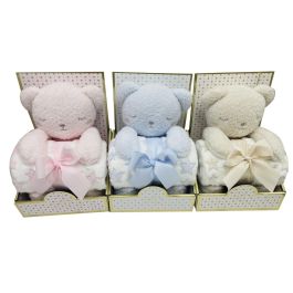 Set de Regalo para Bebé Home ESPRIT Azul Beige Rosa Poliéster (3 Unidades)