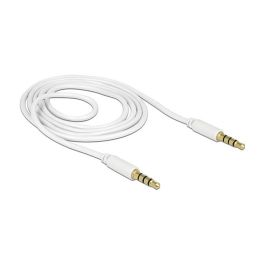 DeLOCK 83440 Cable Audio 3.5mm Macho a Macho 1m, Blanco, Conectores Chapados en Oro