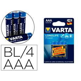 Varta Pila Alcalina LR03 AAA Longlife Power Blister 4 Unidades Ø10,5x44,5mm Precio: 2.50000036. SKU: S7915705