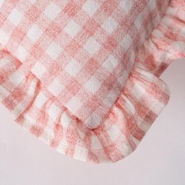 Cojín Cuadros Rosa Algodón 50 X 30 cm