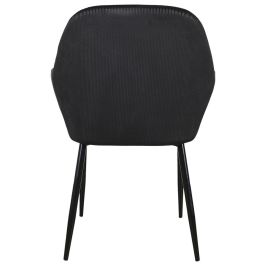 Home Deco Factory Butaca Giulia Negra - Estilo Escandinavo, Terciopelo y Patas de Metal, 59x55.7x85 cm