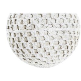 DKD Home Decor Bola Decoración Moderna Resina Colección Isara Blanca Beige con Arcos 10x10x10 cm Pack de 4 Unidades