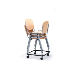 Rocada Silla Confidente 570x410x810 mm Estructura Metálica Asiento y Respaldo Madera Natural