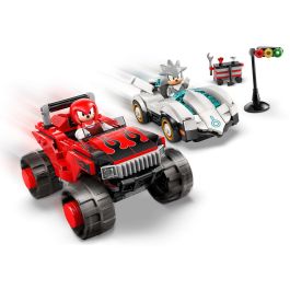 Lego Coche Silver Vs Monster Truck Knuckles 77118 Lego Sonic the Hedgehog, Set de Construcción con 2 Chaos Emeralds y Figuras de Knuckles y Silver, +8 Años