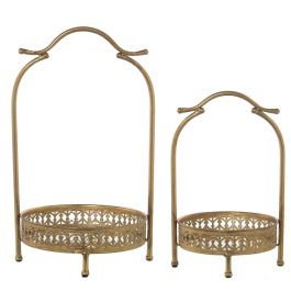 Juego de Bandejas Alexandra House Living Dorado Metal 22 x 34 x 21 cm 28 x 26 x 48 cm 2 Piezas