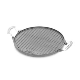 Vaello Plancha de hierro fundido redonda Ø32 cm, 2 caras lisa y estriada, apta para fuego