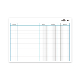 Liderpapel Cuaderno Cuarto Apaisado Cartone 100 Hojas Cuentas Corrientes Debe Haber y Saldo