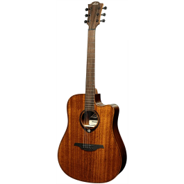 LAG Guitarra Acústica Dreadnought Cutaway A/E Tramontane 98 - Tapa de Caoba Maciza con Electrónica Stage LAG