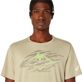 Camiseta de Manga Corta Hombre Asics Fujitrail Logo Beige 42
