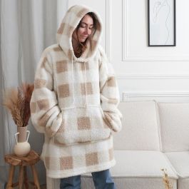 Home Deco Factory Sudadera Con Capucha Cuadros Poliéster