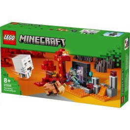 LEGO 21255 Minecraft Nether Portal Ambush, Juguete de Construcción con Escenas de Batalla, Minifiguras y Figura de Hoglin