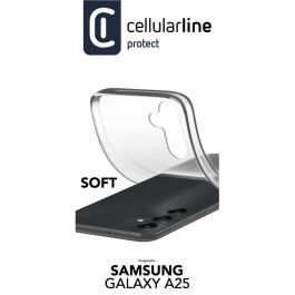 Cellularline Soft Case para Samsung Galaxy A25 5G, Funda de Goma Blanda Transparente, 6.5" Resistente a Rayones