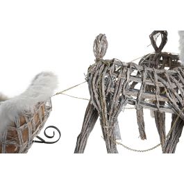 DKD Home Decor Blanco 30 x 37 x 60 cm Set de 3 Decoracion Navidad Alpina