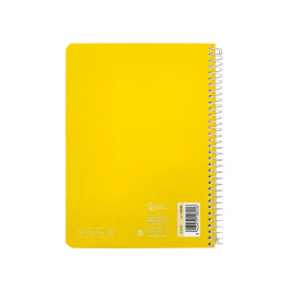 Liderpapel Cuaderno espiral Witty A5 tapa dura 80 hojas 90gr cuadro 4mm con margen color amarillo