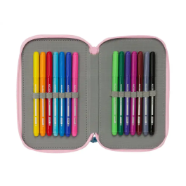 Safta Plumier escolar Glowlab kids Triple Cremallera 37 Piezas 195x125x55 mm