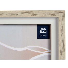 Giftdecor Portafotos Natural Borde Blanco 15x20 cm Plástico y Vidrio (Set de 24)