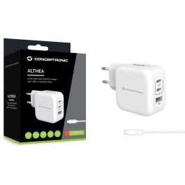 Conceptronic Cargador Pared Althea17W 67W Blanco Carga Simultánea hasta 3 Dispositivos