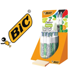 Bic Boligrafo 4 Colores Velours Expositor 30 Unidades Surtidas Retractil Punta Media Tinta Aceite Precio: 119.50000051. SKU: B1E63GJDBN