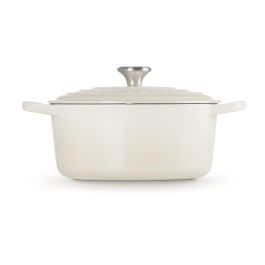 Le Creuset 21177267164430 Signature Roaster redondo de hierro fundido de 26 cm, color merengue