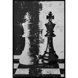 DKD Home Decor Cuadro Loft Ajedrez Blanco Negro 123x83x4 cm Lienzo (2 Unidades) Precio: 113.50000013. SKU: B15H54J4WJ