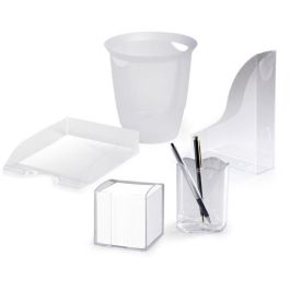 Durable Papelera de Oficina TREND 16L Transparente Redonda Cesto de Basura Plástico