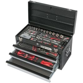 KS TOOLS Caja de herramientas ULTIMATE equipada con 3 cajones, bandeja, 114 piezas y cerradura de seguridad
