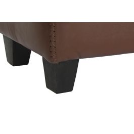 DKD Home Decor Descalzadora Marron Piel y Teca 41 x 46 x 120 cm