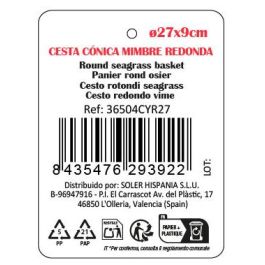 Cesta Cónica de Mimbre Redonda Privilege 27x9 cm - Inde (8 Unidades) Cesta Cónica de Mimbre Redonda Privilege 27x9 cm - Inde (8 Unidades)