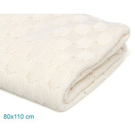 KioKids - Manta de Bebé de Bambú 100% Natural, Térmica y Suave, Certificado Oeko-Tex, Ecológica, Tamaño 80x110 cm, Ideal para Recién Nacido (+0 Meses), Color Blanco Crudo